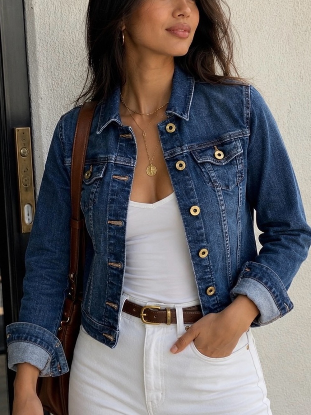 Tommy Hilfiger Jean Jacket Cropped Fitted Stretch Denim Jacket, Size XS